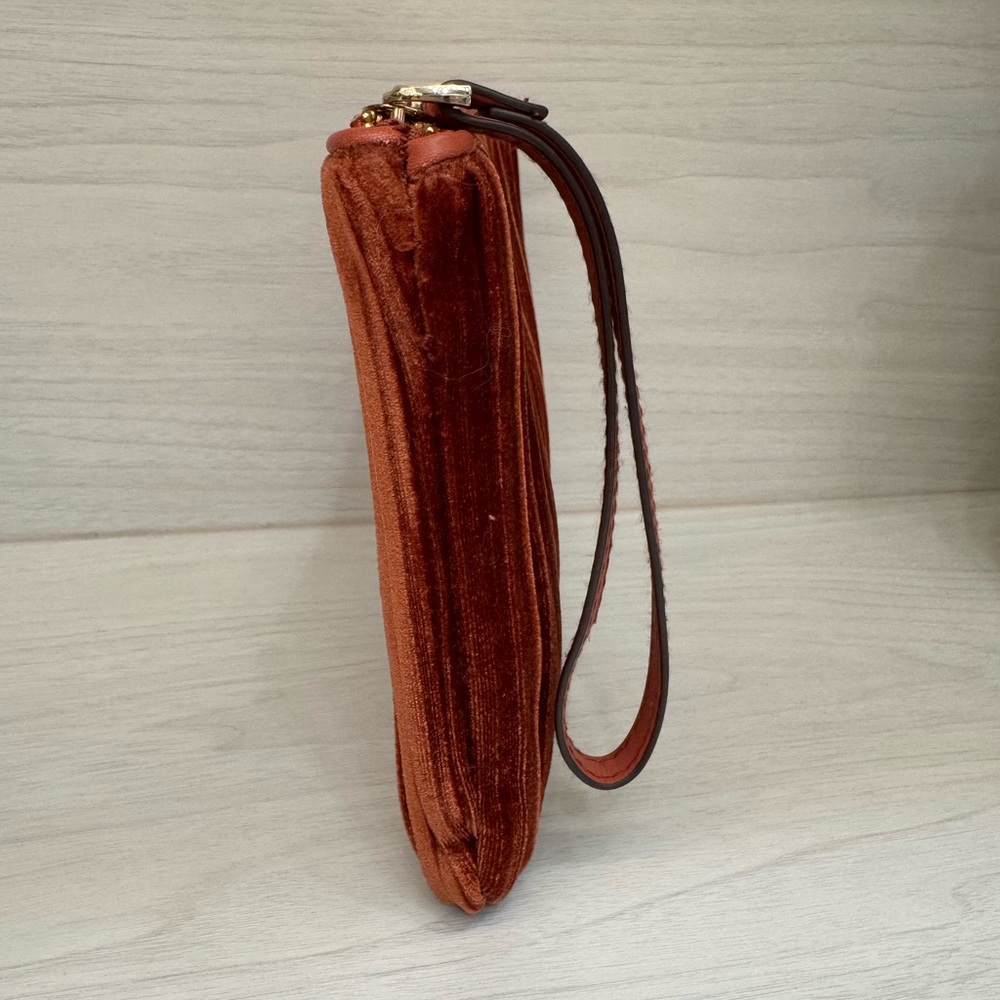 Elegant Velvet Clutch in Rich Burnt Orange - Picture 3 of 12